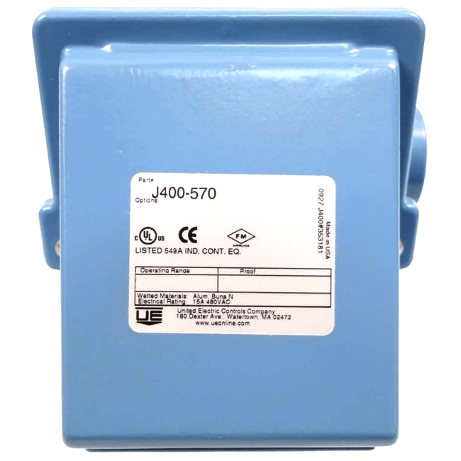 United Electric Pressure Switch, 400 Series Type J400 Models 570 to 572